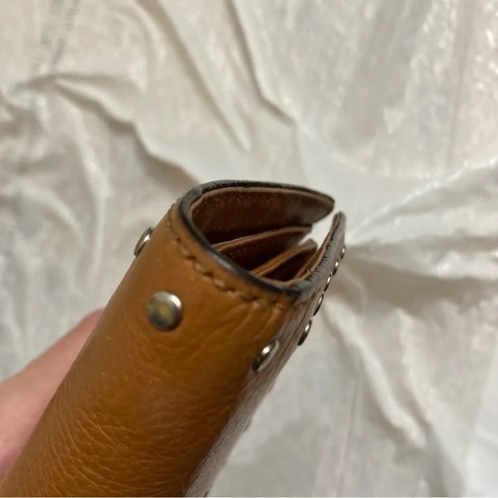 Michael kors brown leather studded wallet